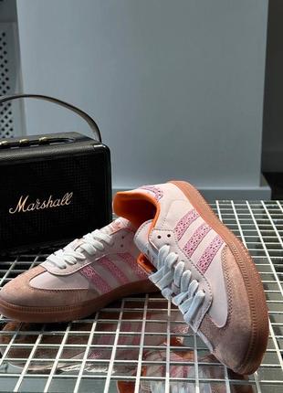 Женские кеды adidas samba pink / адидас самба бонер черные с белой / женская демисезонная обувь на весну, лето, осень кроссовки3 фото