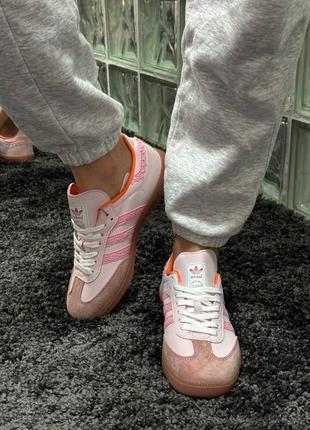 Женские кеды adidas samba pink / адидас самба бонер черные с белой / женская демисезонная обувь на весну, лето, осень кроссовки9 фото