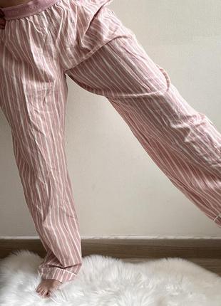 Женские широкие домашние штаны пижама в полоску м&amp;s xl-3xl8 фото
