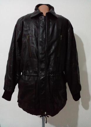 Вінтажна шкіряна куртка парка
