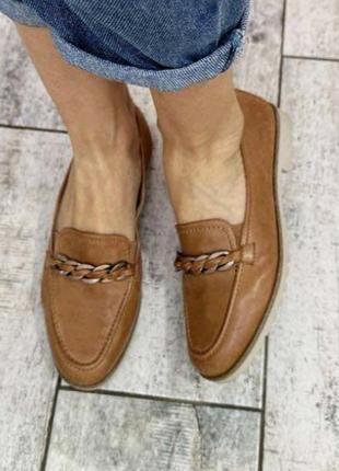 Шкіряні жіночі туфлі лофери tamaris 37-38 розмір6 фото