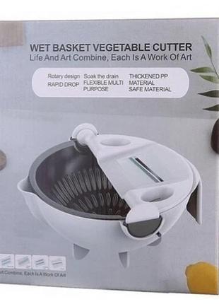 Терка-овощерезка ручная 9в1 с контейнером и дуршлагом rotate vegetable slicer lk202209-659 фото