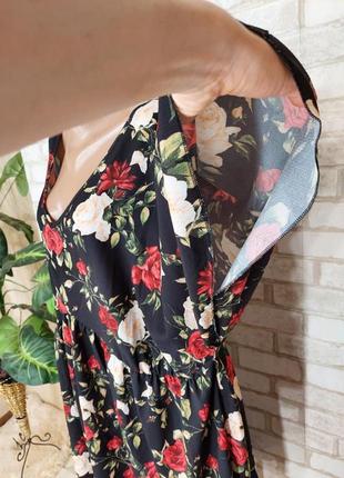 Фирменная yours мега просторная батальная блуза/туника в красочные цветы, размер 7-9хл+++7 фото