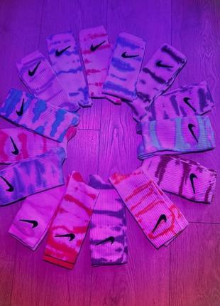 Шкарпетки nike tie-dye високі | носки найк тай-дай різнокольорові3 фото