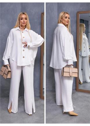 Неймовірно гарний жіночий льнянний костюм