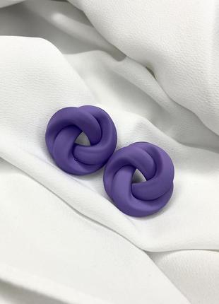 Сережки цвяшки фіолетового кольору