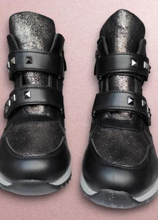 Черные деми ботинки хайтопы для девочки черные новые уценка7 фото