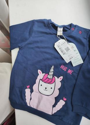 Свитшот для девочки "лама-единожка"