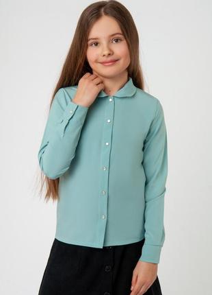 9цветов🌈блуза святкова, нарядна блузка рубашка для дівчинки, блузка рубашка нарядная для девочки7 фото