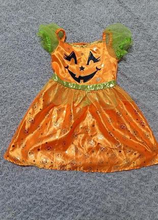 Карнавальное платье тыква тыковка хеллоуин 3-4 года