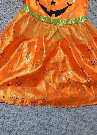 Карнавальное платье тыква тыковка хеллоуин 3-4 года2 фото