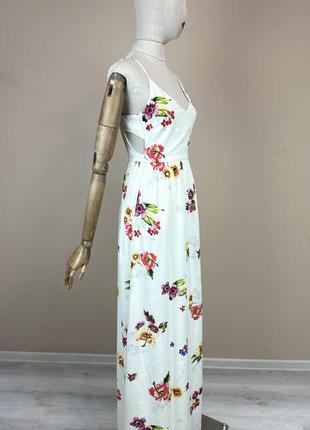 Zara плаття максі в підлогу з відкритою спиною квітковий sezane принт платье в пол довге віскоза max mara5 фото