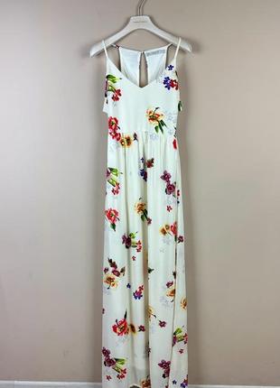 Zara плаття максі в підлогу з відкритою спиною квітковий sezane принт платье в пол довге віскоза max mara3 фото