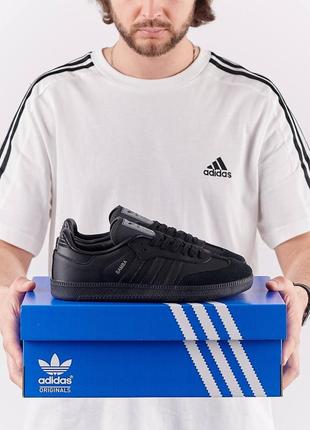 Мужские кеды adidas originals samba all black