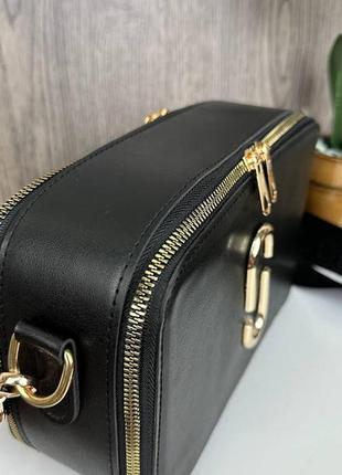 Модная женская мини сумочка клатч люкс качество, каркасная сумка черный с золотым4 фото