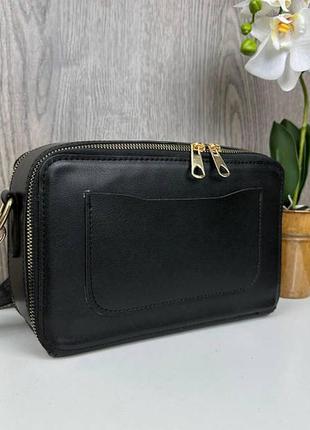 Модная женская мини сумочка клатч люкс качество, каркасная сумка черный с золотым6 фото