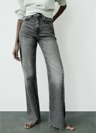 Популярные джинсы zara, wide leg, новая коллекция10 фото
