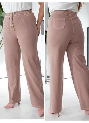 Стильные женские коттоновые брюки прямого кроя8 фото