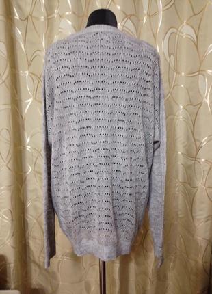 Брендовый ажурный свитер джемпер пуловер большого размера мега батал7 фото