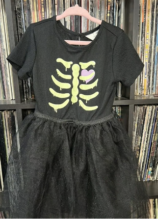 Карнавальное платье пачка скелет девочка 6-7 , 7-8 лет