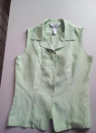 Вінтаж сорочка жилет блуза, гранично бохо стиль шовк льон4 фото