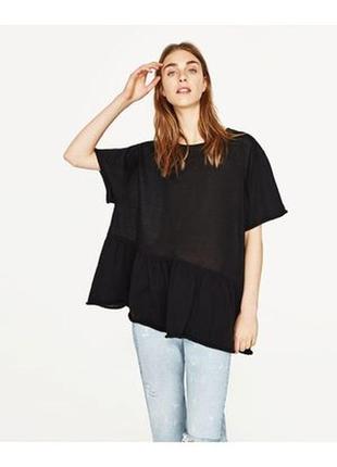 Футболка оверсайз асиметрія zara knit