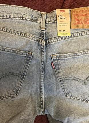 Levi's men's 512 slim taper fit jeans w32 l345 фото