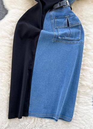 Плаття комбіноване джинс3 фото