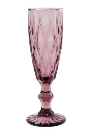 Келих для шампанського 150 мл смарагд рожевий olens 34215-5-32 фото