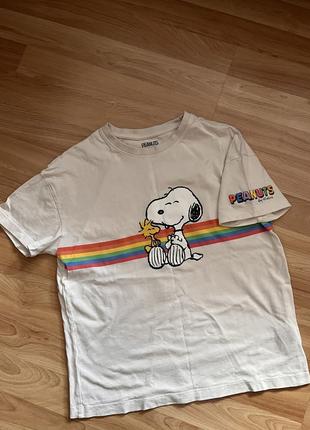 Футболка укорочена peanuts snoopy zara1 фото