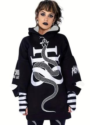 Крутая готическая худи со смейкой в стиле killstar dollskill