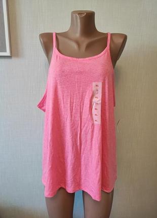 Жіноча рожева спортивна футболка з бретельками xl