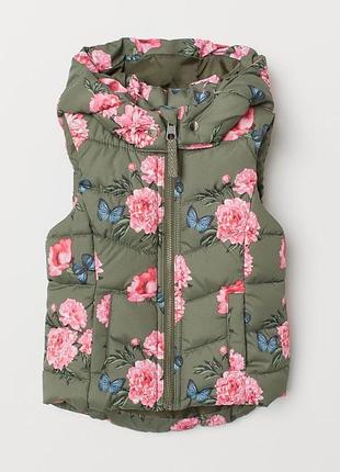 Нереально красивая жилетка с капюшоном h&amp;m, девчачья безрукавка, на 4-6