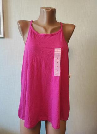 Женская розовая спортивная футболка с бретельками l