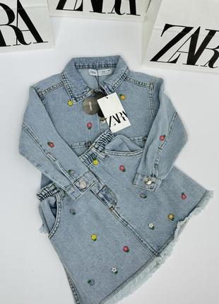 Джинсовый костюм zara! 3-10 рочков.