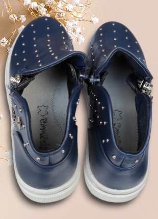 Синие деми кеды, ботинки хайтопы для девочки весна, осень легкие9 фото