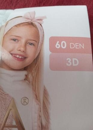 Білі мереживні колготи для дівчинки 60 ден 3 d,вік 11-12 років2 фото