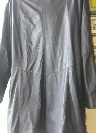 Пальто куртка плащ натуральная лайковая кожа чернильного цвета paris6 фото