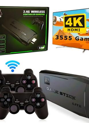 Ігрова приставка mini game stick 4k hdmi m8, 10000+ ігор, 64gb + 2 бездротові джойстики