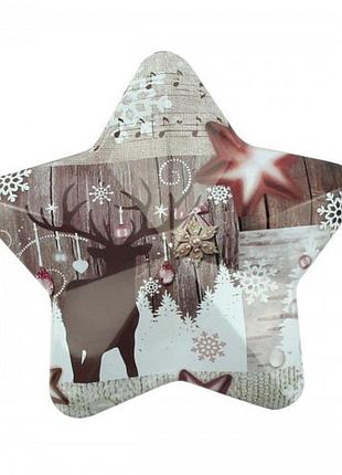 Коробка подарункова оотв у формі зірки "олень" 10 х 9,5 см