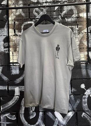 Мужская футболка cp company t-shirt 2023/2024 серая