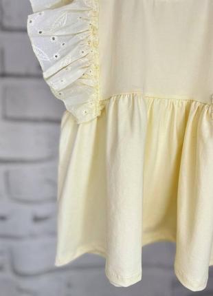 Костюм для дівчинки у стилі zarа, блузка рюши шорти, котон10 фото