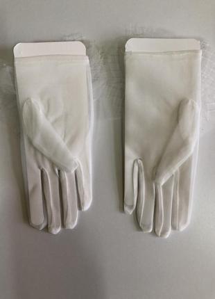 7-53 жіночі фатинові рукавички з намистинами женские фатиновые...5 фото