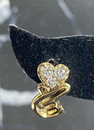 Женские серьги-кольца (конго) позолоченные xuping позолота 18к символ любви2 фото