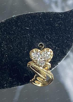 Женские серьги-кольца (конго) позолоченные xuping позолота 18к символ любви3 фото