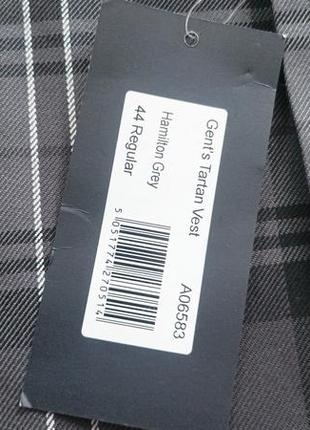Мужской жилет премиум-класса из тартана гамильтон, серый, 44l4 фото