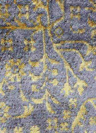 Шовковий натуральний килим у стилі сучасна класика ясе талої 150х225 см коричневий із жовтим8 фото