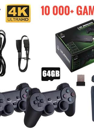 Ігрова приставка mini game stick 4k hdmi m8, 10000+ ігор, 64gb + 2 бездротові джойстики