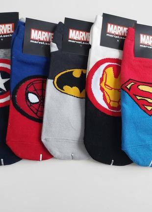 1-45 комплект 5 пар шкарпеток носки шкарпетки супермен спайдер...3 фото