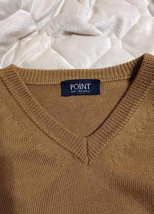 Красивый теплый пуловер / свитер / кофта / джемпер / point of italy / натуральная шерсть